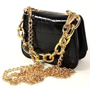 URBAN EXPRESSION WOMEN'S BLACK PATENT LEATHER HANDBAG